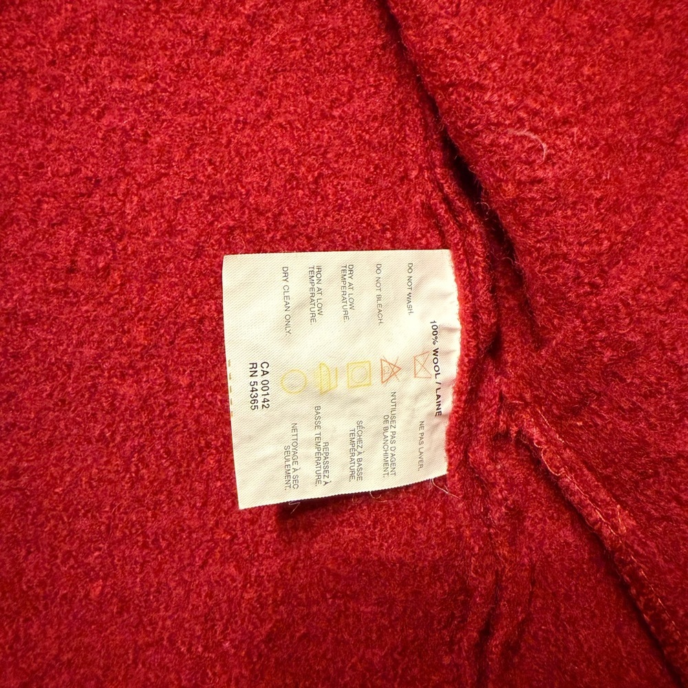 Vintage Classic Ruby Red 100% Wool Jacket - Size Small - Picture 7 of 10